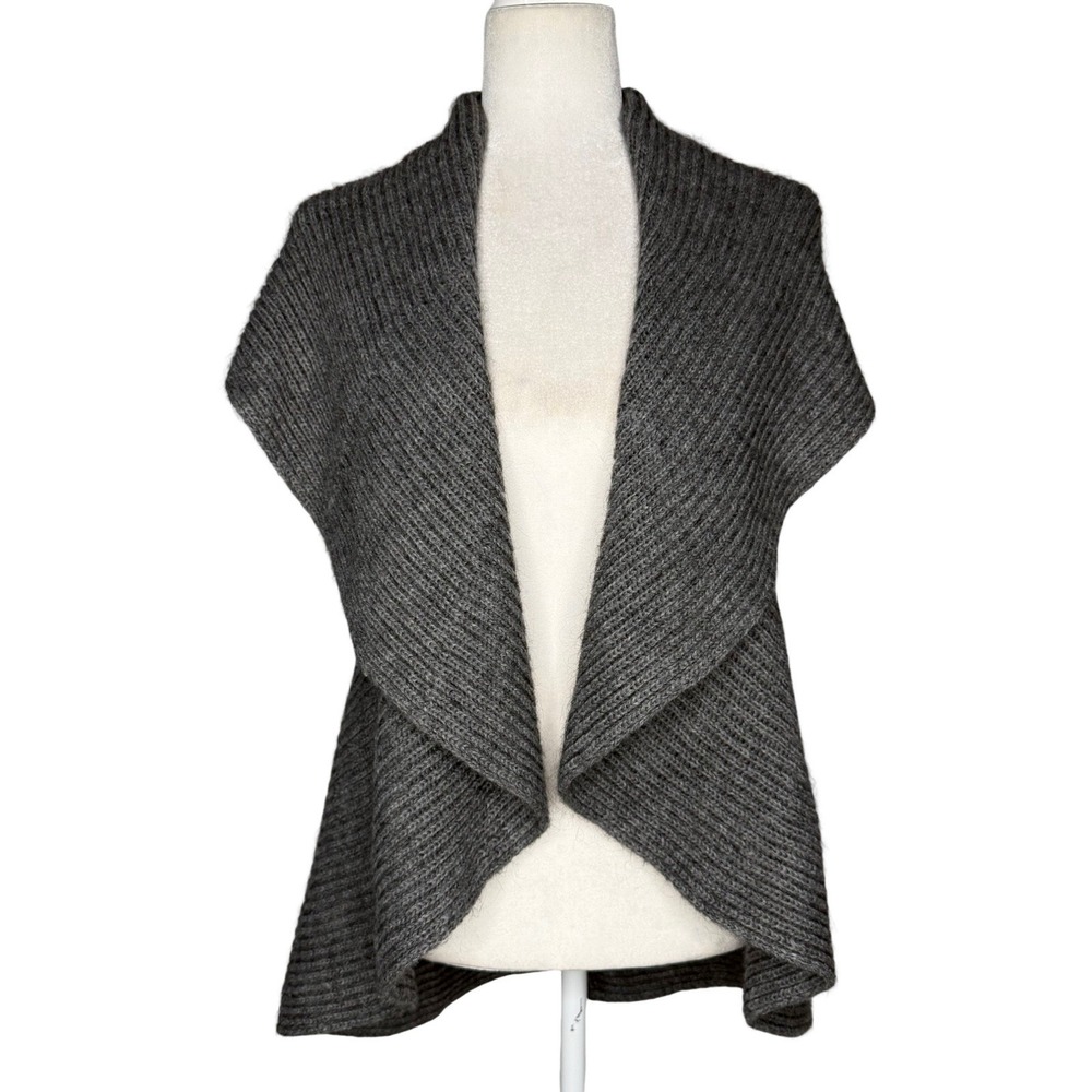 Elsamanda Italy Mohair M Chunky Knit Sleeveless Cardigan Shawl Collar Sweater
